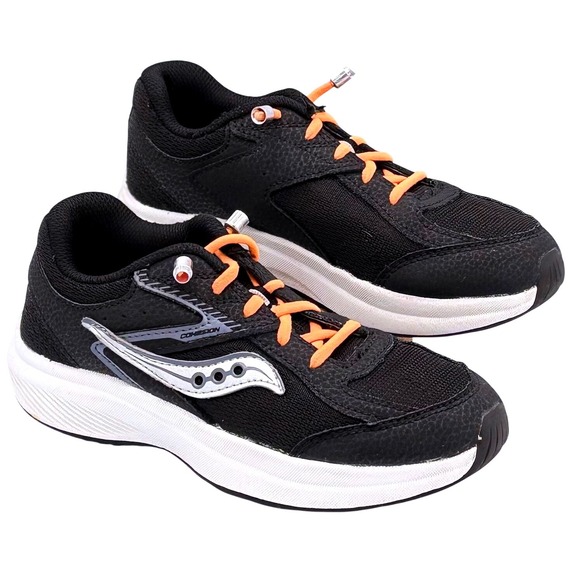 Saucony Other - Saucony Kids Cohesion‎ KDZ Athletic Sneakers Black Orange Lace Up Youth Size 2m